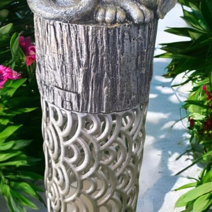 Sleeping Dog on Cylinder Candle Holder