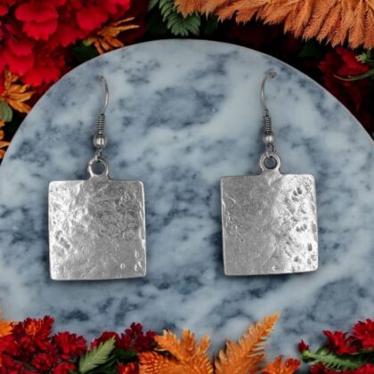 Square Zamak Dangle Earrings