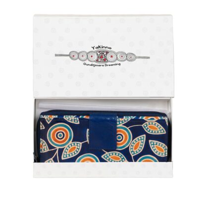 Genuine Leather Ladies Blue Tri Fold Wallet C