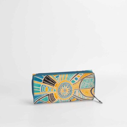 Genuine Leather Ladies Teal Tri-Fold Wallet D