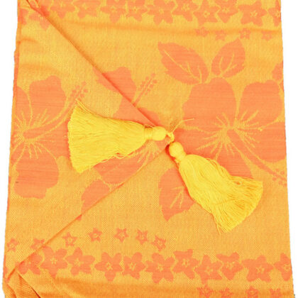 Hibiscus Cotton Tassle Table Runner