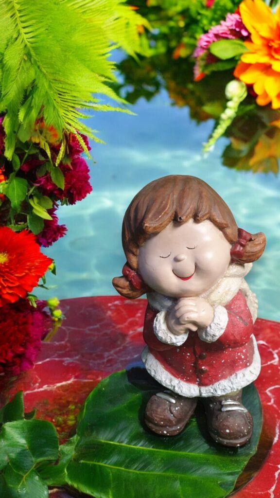 Christmas Girl Garden Statue
