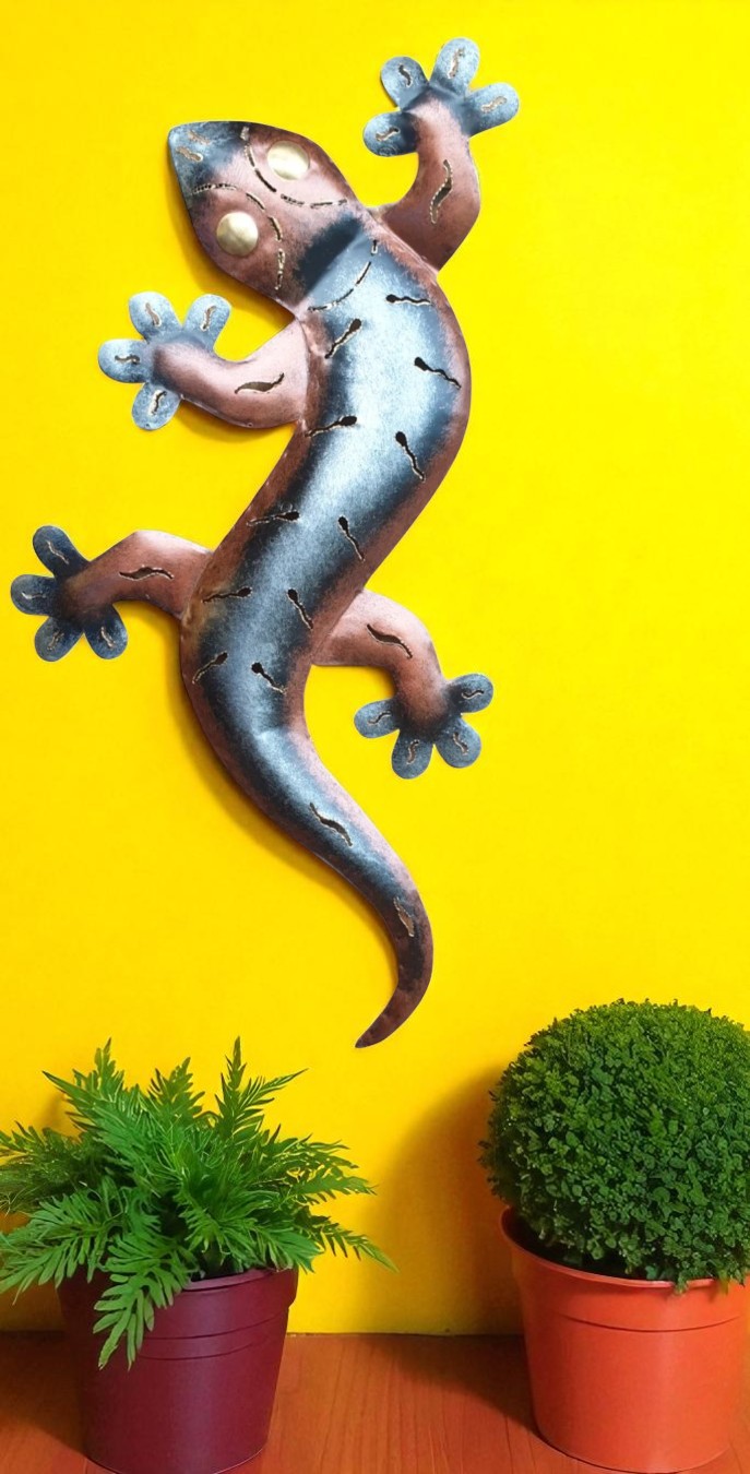 Brown And Silver Metal Gecko Wall Art - Image 6