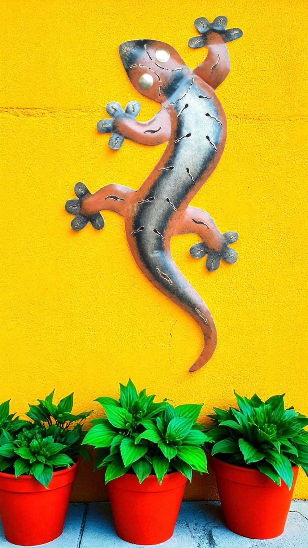 Orange Metal Gecko Wall Art - Image 3