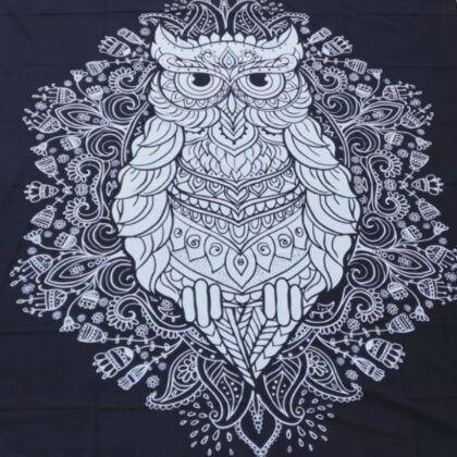 Extra Large Black And White Owl Throw