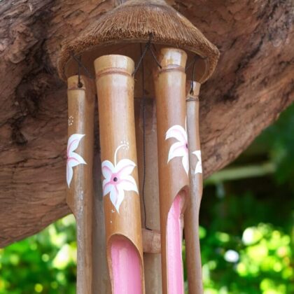 Pink Flower Bamboo Windchime