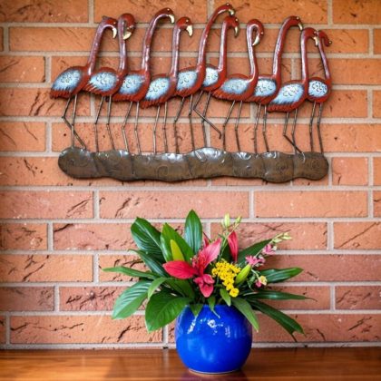 Large Flamingo Metal Wall Art