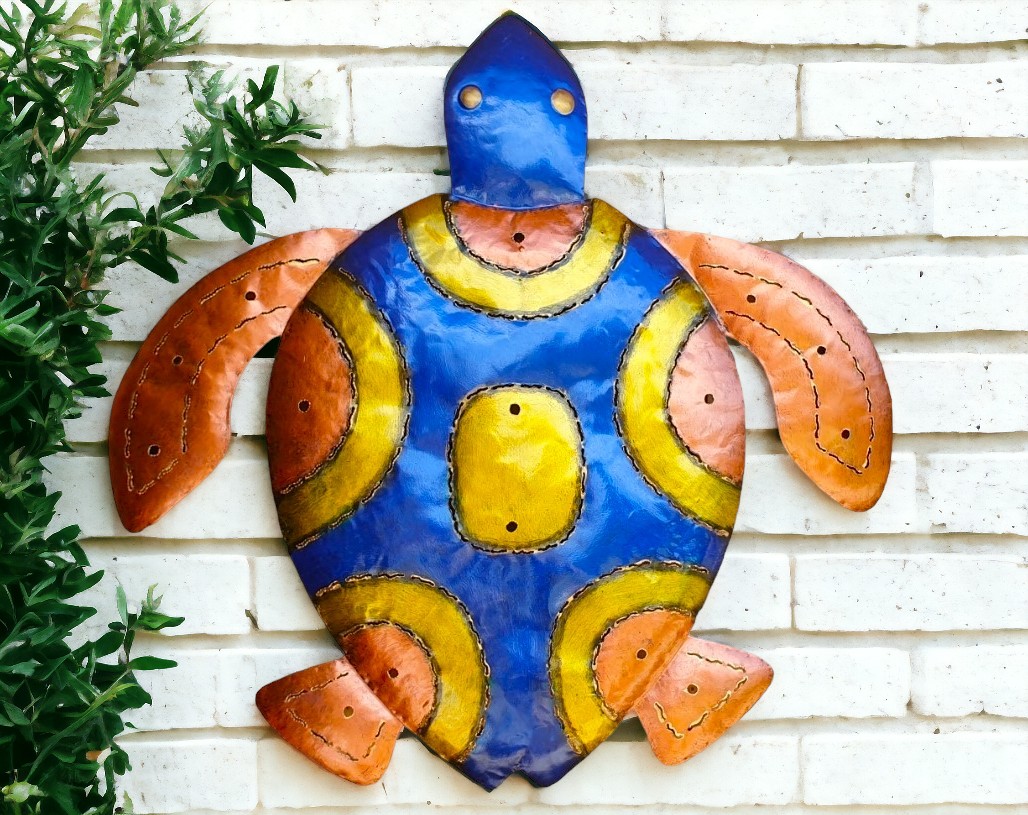 Large Blue Turtle Deluxe Wall Art