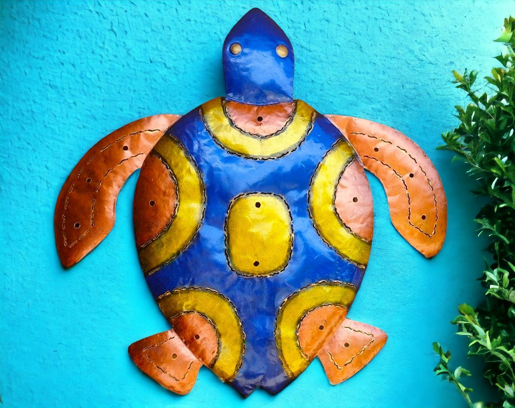 Large Blue Turtle Deluxe Wall Art - Image 3