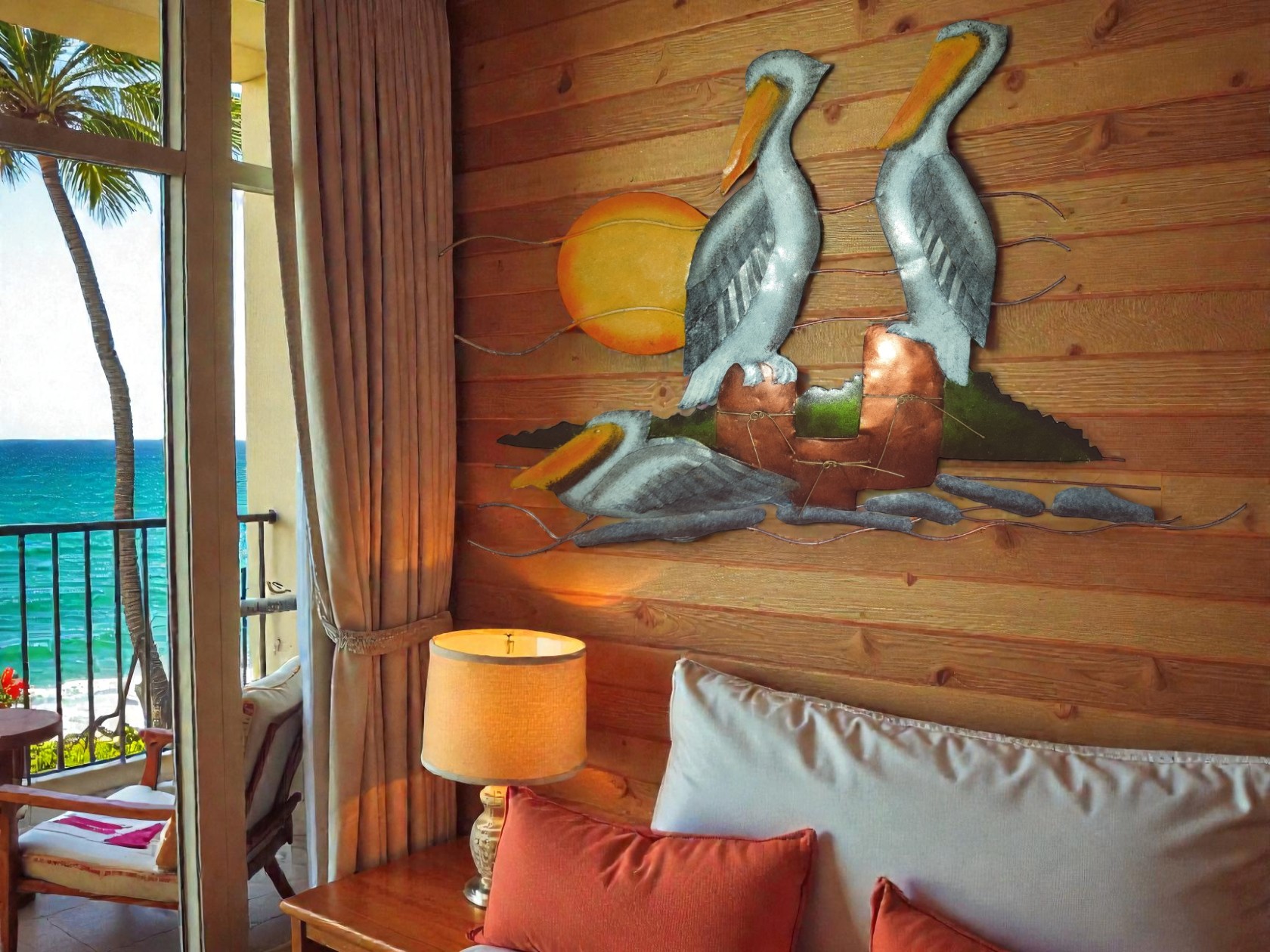 Large Pelican Beach Wall Art - Image 5