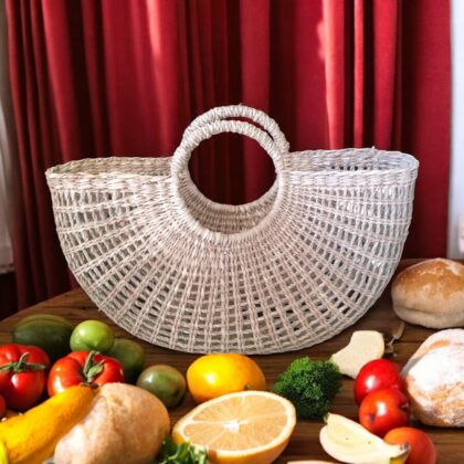 Large Half Circle Seagrass Basket