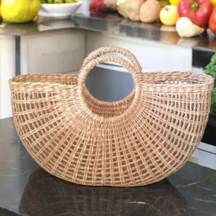 Medium Half Circle Seagrass Basket