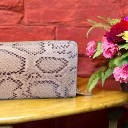 Ladies Coffee Snakeskin Wallet