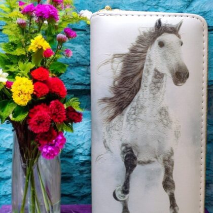 Ladies White Horse Wallet