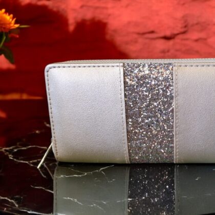 Ladies Two Tone Gold Glitter Wallet