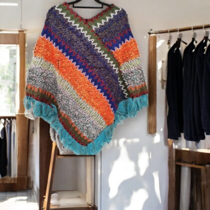 Ladies Free Size Knitted Poncho 1