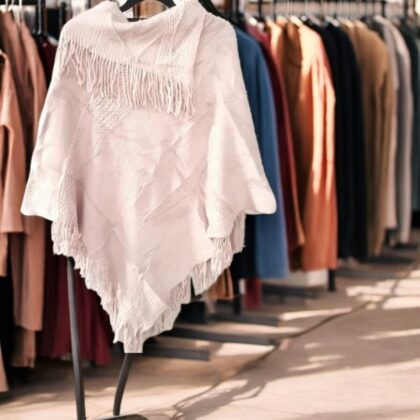 Ladies Free Size Knitted Poncho 2