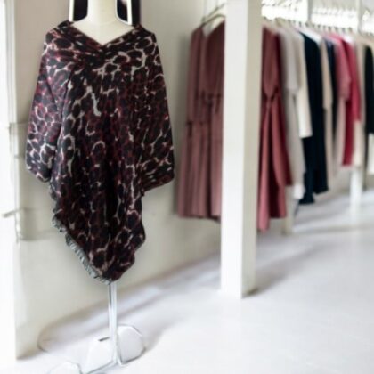 Ladies Wine Multicoloured Free Size Poncho