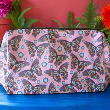 Large Purple Butterfly Cosmetic Bag
