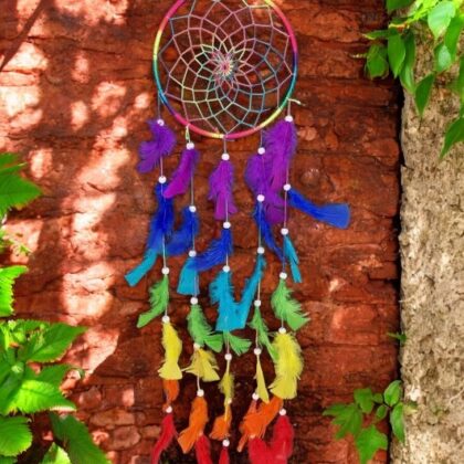 Rainbow Feather Dream Catcher
