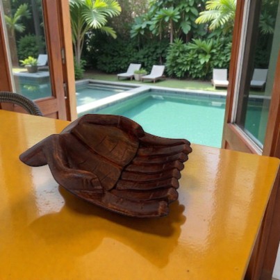 Large Wooden Hands Bowl