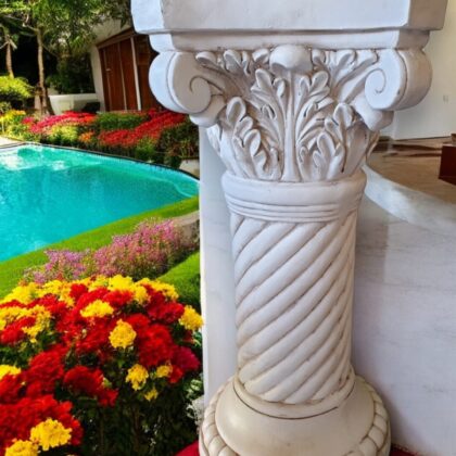 Large White Column Pillar Stand