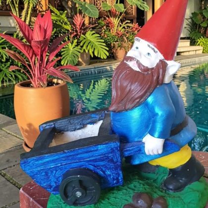 Gnome Wheelbarrow Planter