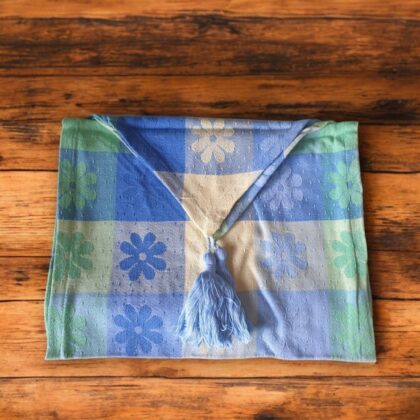 Blue Daisy Cotton Table Runner