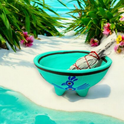 Green Hand Painted Smudge Bowl