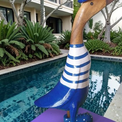 Large Carved Wooden Duck Statue