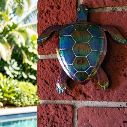 Large Glazed Turtle Wall Art