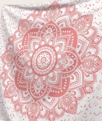 Pink Mandala Tapestry Wall Hanging