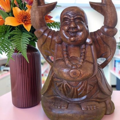 Large Carved Wooden Buddha Statue