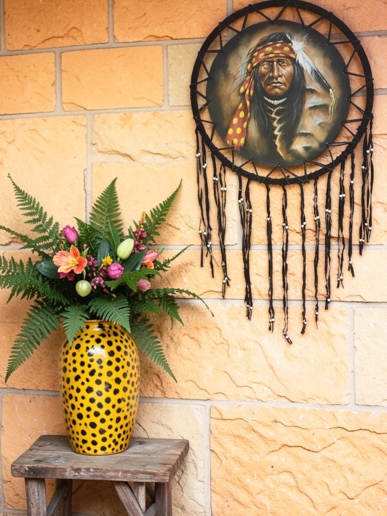 Large Indian Chief Dream Catcher A - Image 3