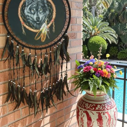 Large Wolf Dream Catcher