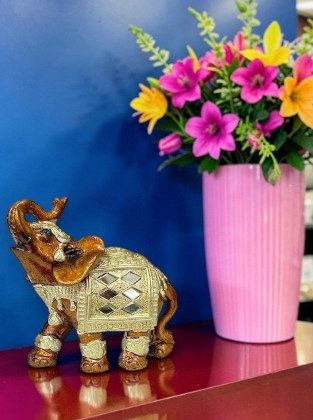 Small Bronzed Gold Elephant Statue