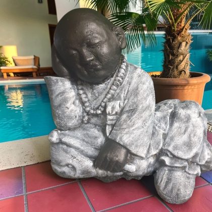 Black And White Cement Buddha Statue