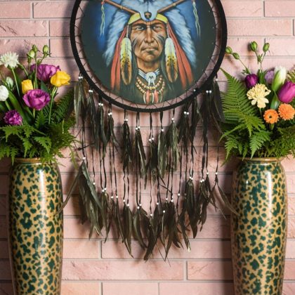 Large Indian Chief Dream Catcher C