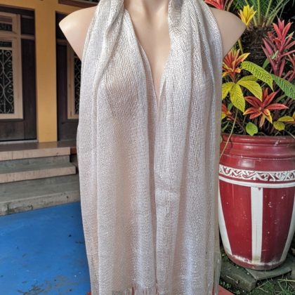 Silver Polyester Scarf