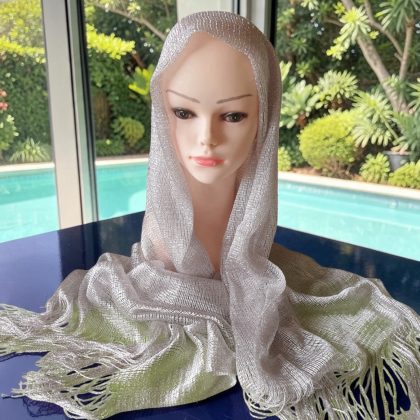 Silver Polyester Scarf