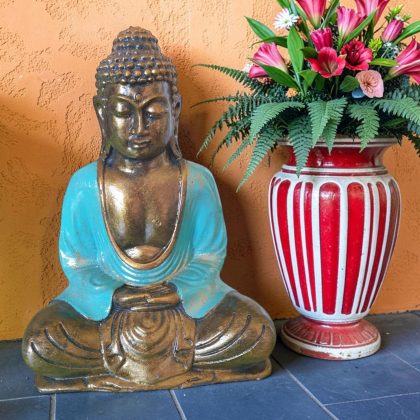 Turquoise And Gold Buddha Statue