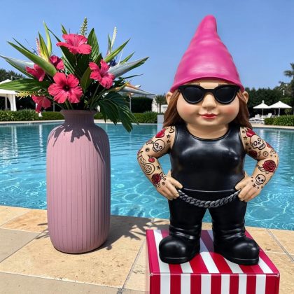 Tattoed Lady Biker Statue